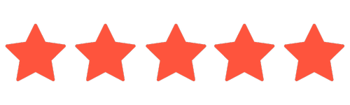 Five red stars on a white background