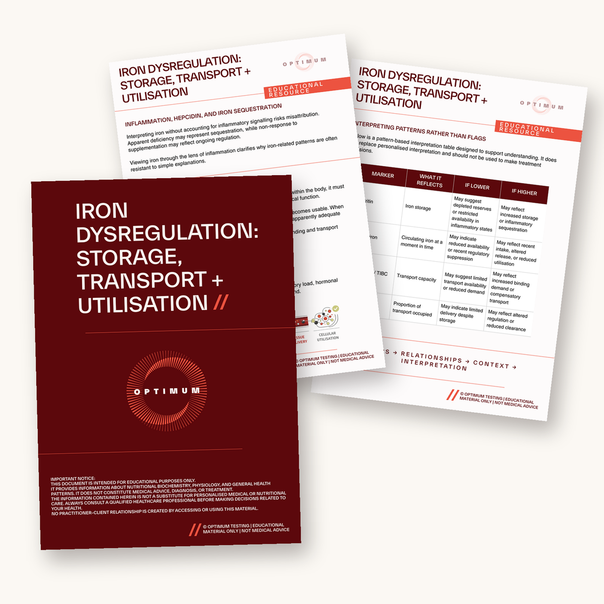 IRON DYSREGULATION STORAGE, TRANSPORT + UTILISATION