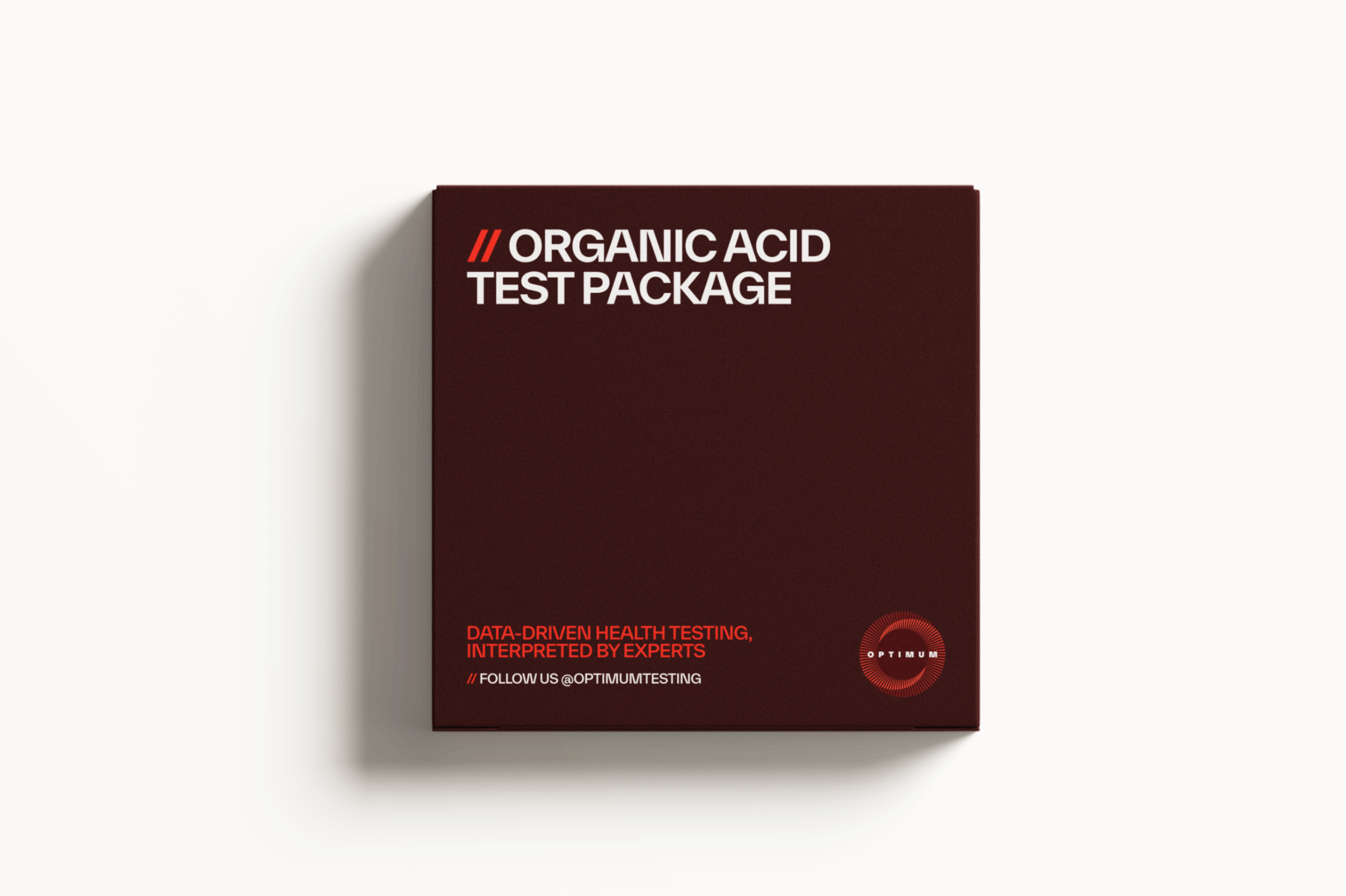 Box labeled 'Organic Acid Test Package' on a white background